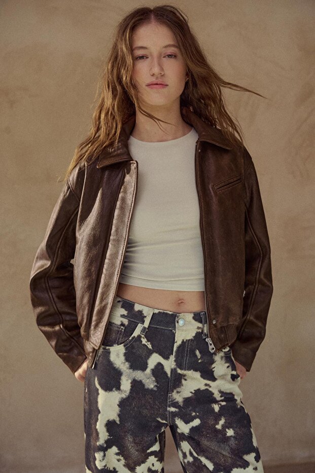 %100 deri bomber ceket - 2