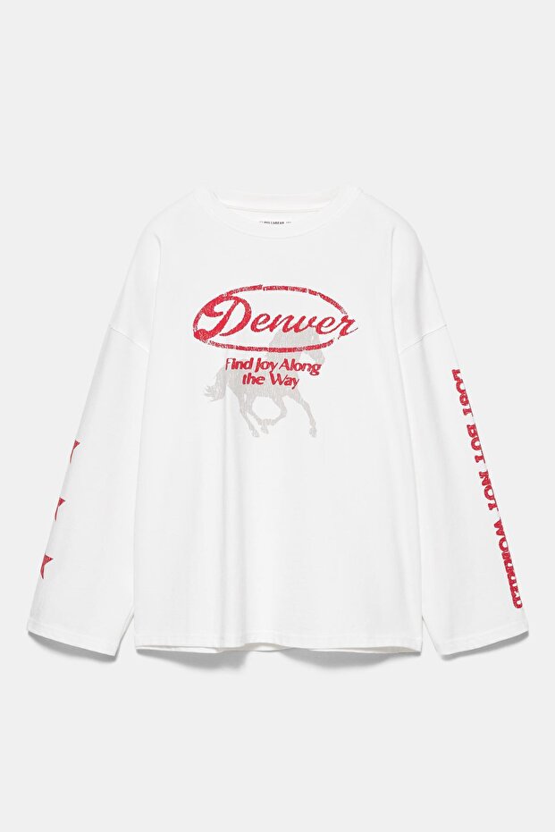 At grafik baskılı t-shirt - 6