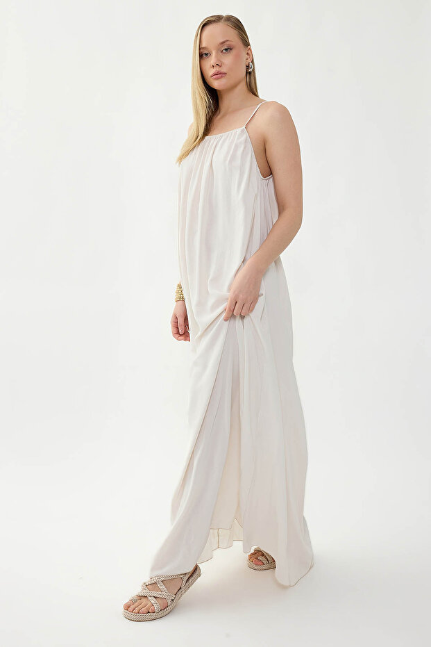 Long Dress with String Straps - 3