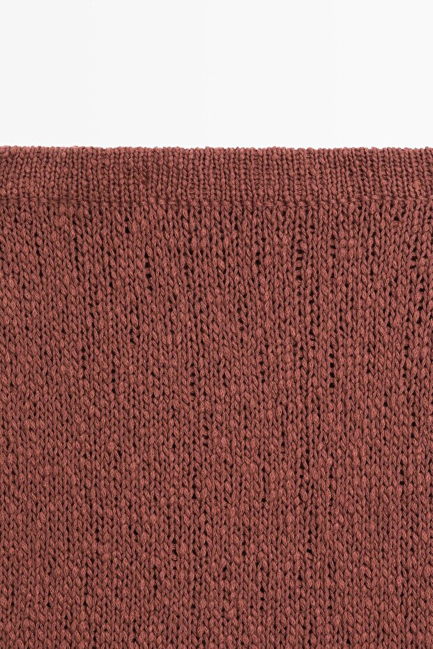 Pamuklu triko midi etek - 5