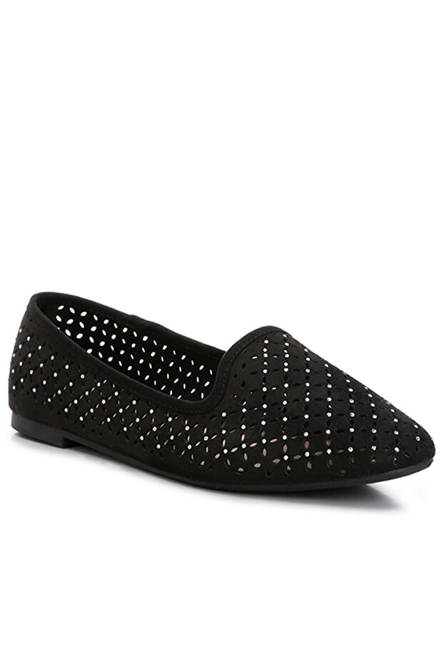 Women's Perforated Ballerinas in Black