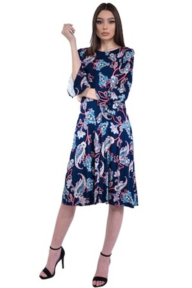 - Rochie midi din jerseu, bleumarin - 1