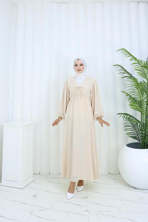 balon kol elbise - 1