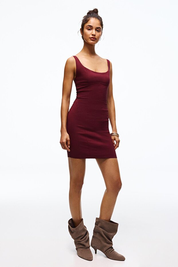 Bengal askılı mini elbise - 3