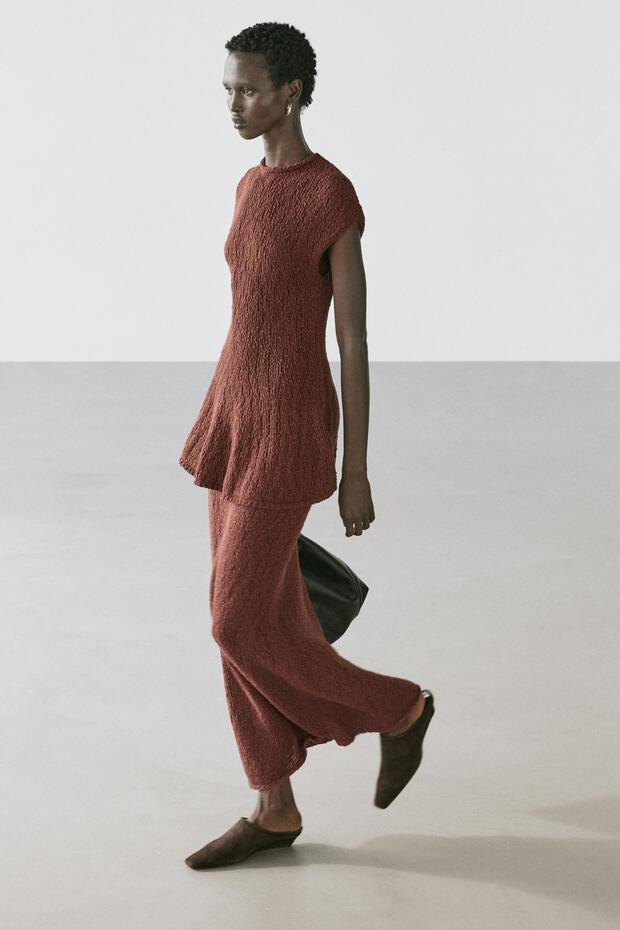 Pamuklu triko midi etek - 2