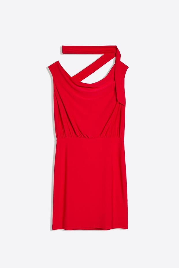 Bardot mini fular elbise - 2