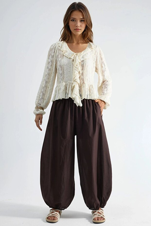 BUSEM Lastik Bel Balon Pantolon - 5