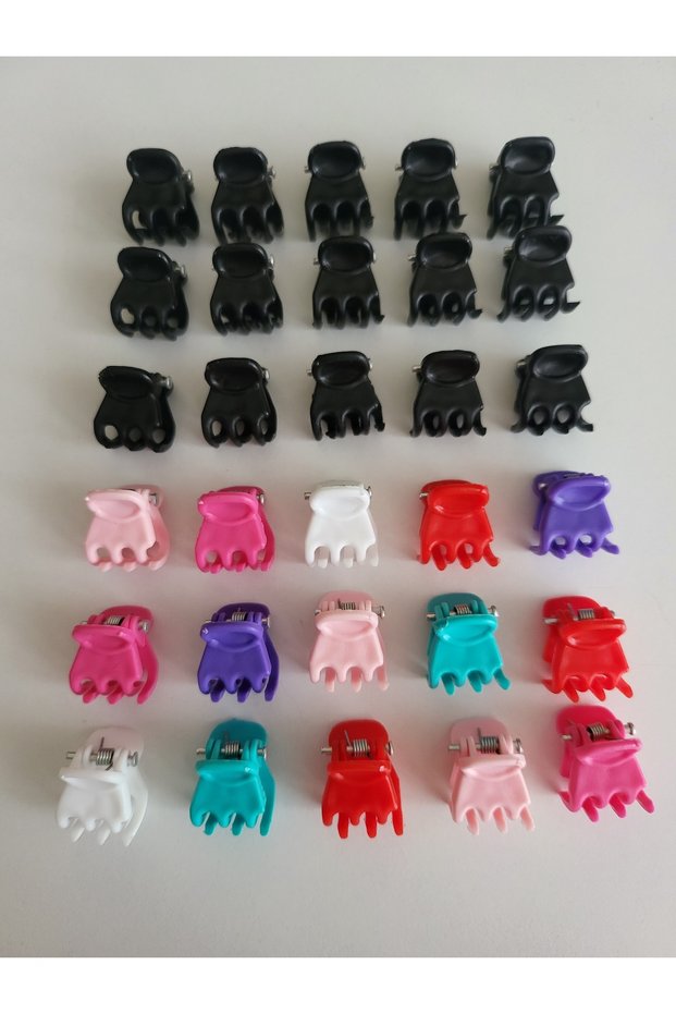 Tiny Butterfly Clasp & Mini Pincer Clasp & Latch Clasp Black and Colorful (30 Pieces)