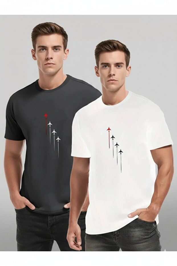 2-Pack Men's Crew Neck Relaxed Fit Printed T-Shirt