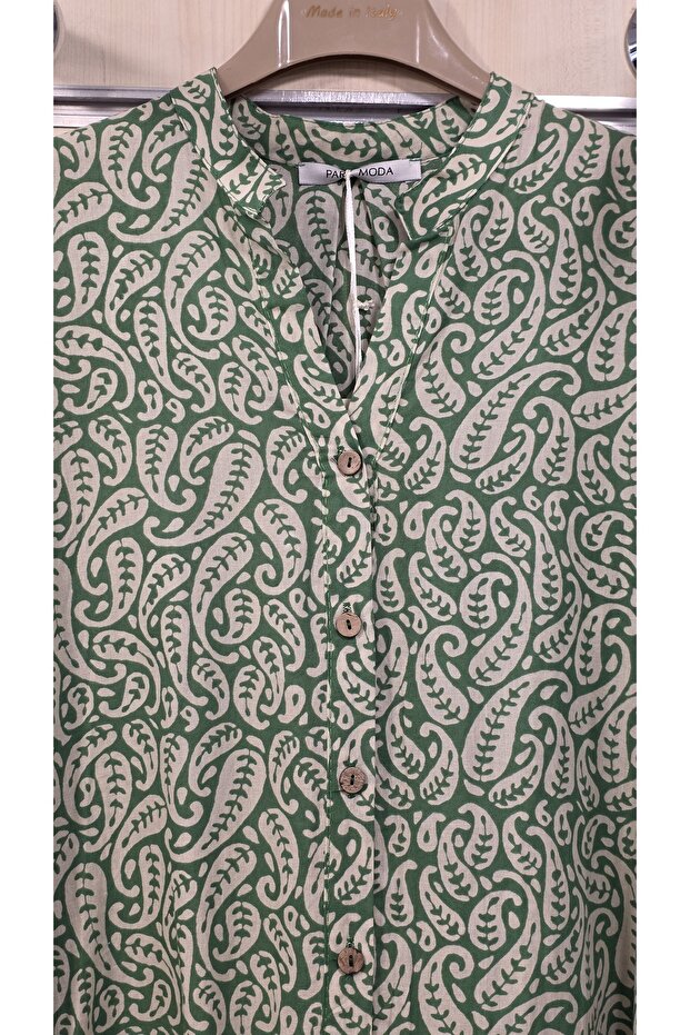 Rochie lungă bumbac lu Elbise cu model - 3