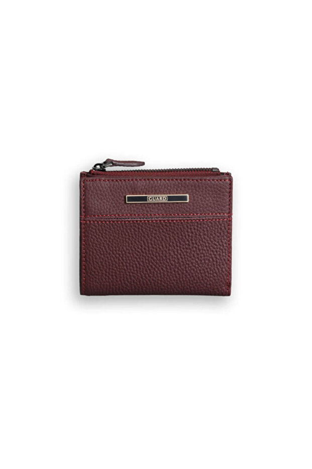 Burgundy Genuine Leather Small Size Coin Purse Women's Wallet // Grd260226Wt1757