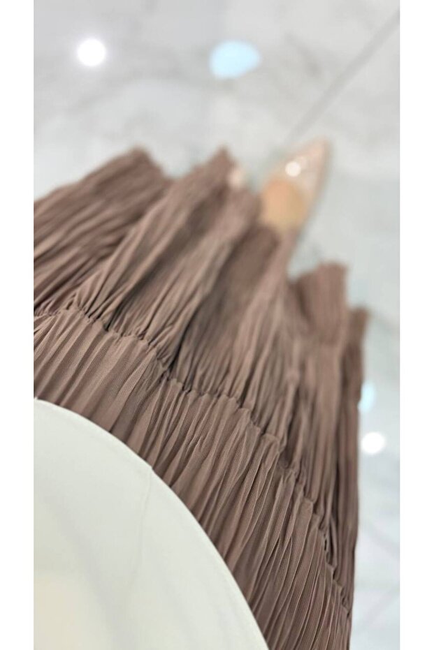 Şifon Piliseli Etek - 4