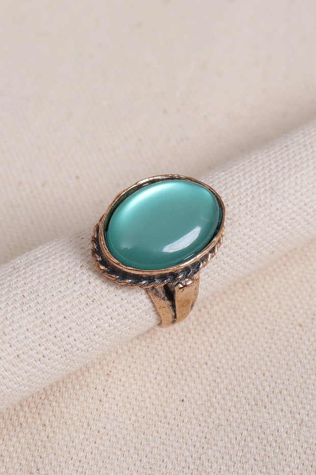 Translucent Dark Green Stone Authentic Ring - 1