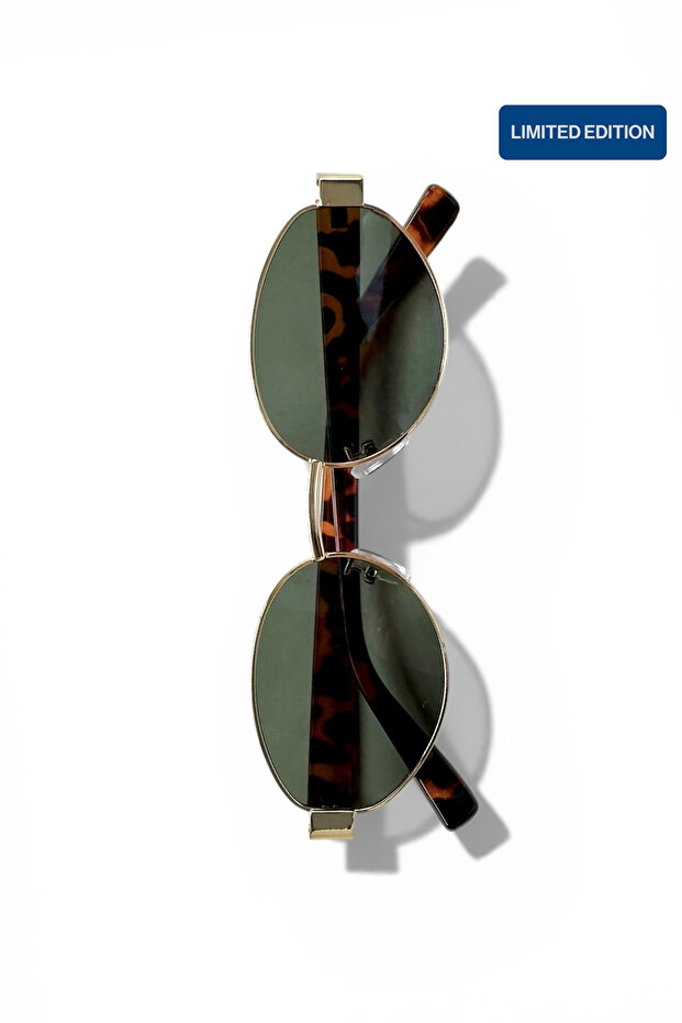 نظارات شمسية نسائية من Select Frame MIREVA بإطار معدني بيضاوي الشكل | إطار ذهبي مع حماية من الأشعة فوق البنفسجية UV400