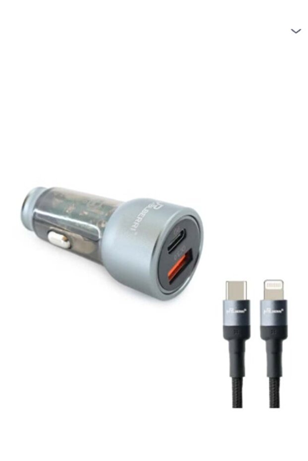 43W PD Car Charger With USB-C to Lightning Cable