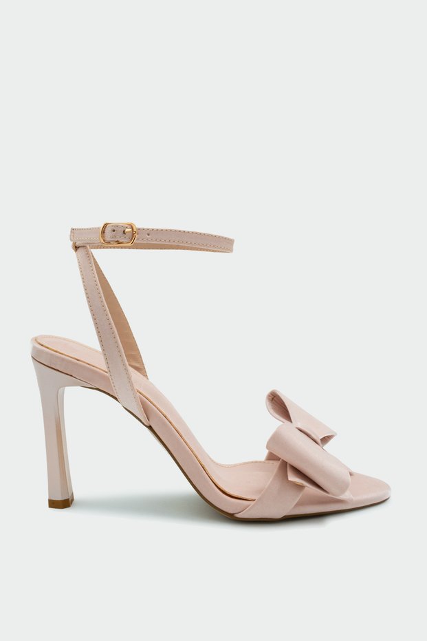 Wanbi Bow Detail Powder Satin Women's Heeled Shoes