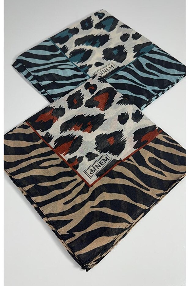 Eșarfă cu model leopard indian, pachet de 2 -6294-03 - 1