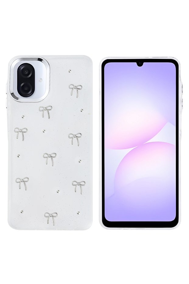 Compatible Pole Cover for Samsung Galaxy A07 Case Airbag Design Glitter Transparent