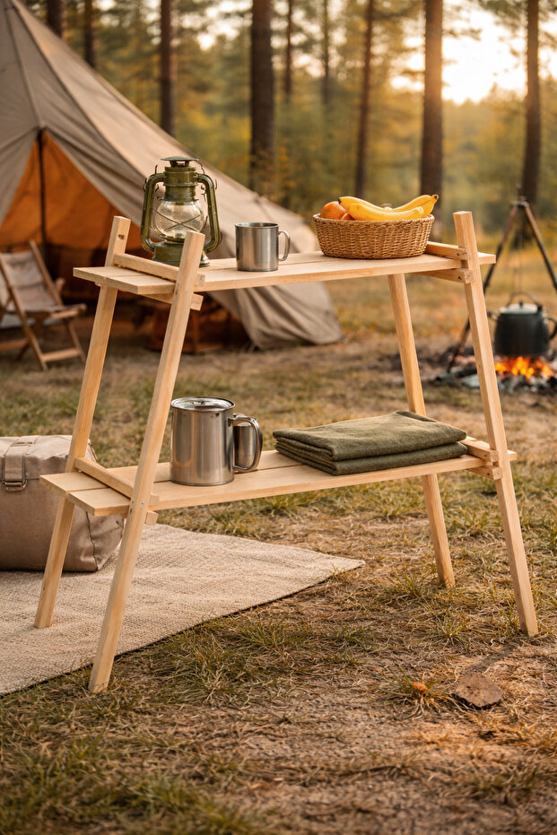 Ahşap raf 2 katlı - 2