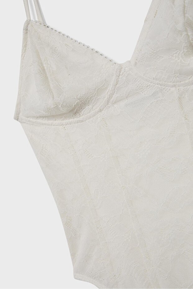 Dantel askılı body - 8