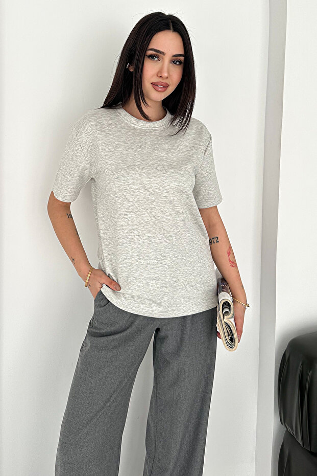 Tricou cu mânecă scurtă basic – Alb Esențial - 1