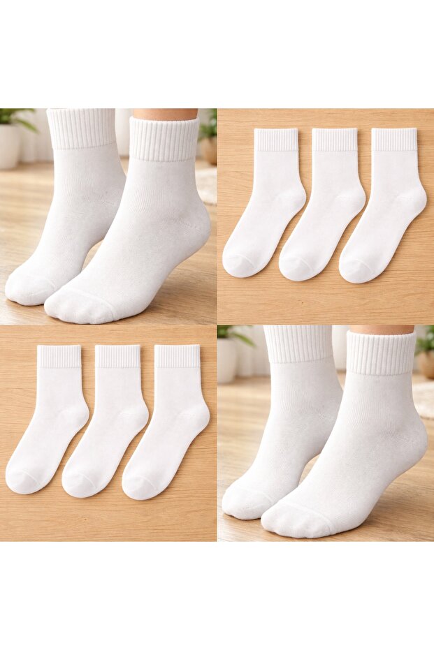 Basic Beyaz 3lü Çorap - 4