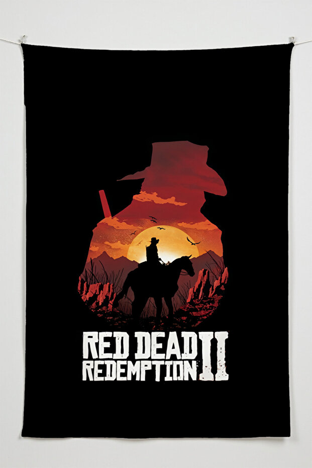 Red Dead Redemption 2– Anime Film Character Themed Quality Fabric, Room Decor Tapestry Wall Rug