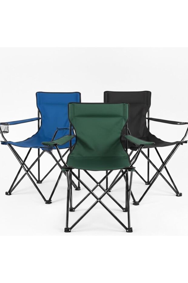 Portable Folding Camping Chair with Cup Holder Pack Of 3
