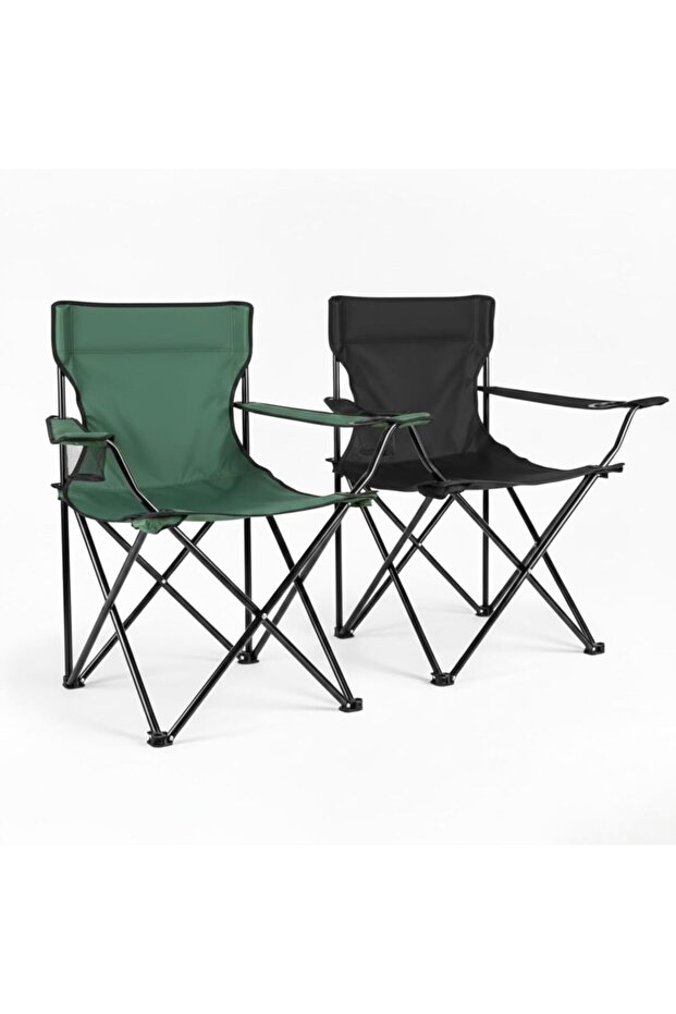 Portable Folding Camping Chair with Cup Holder Pack Of 2 – Lightweight Collapsible Outdoor Chair f