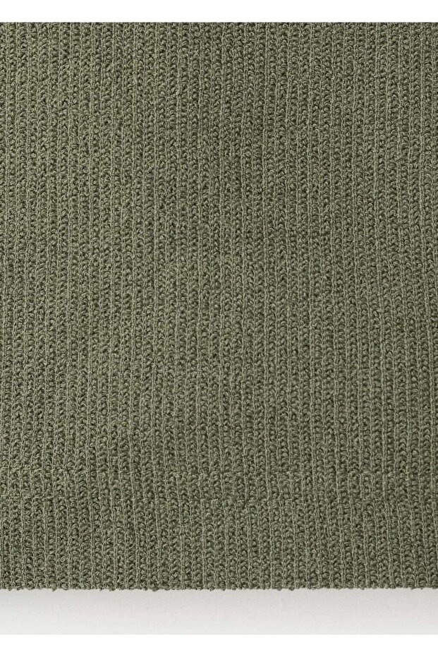 İpli pamuklu bermuda şort - 5