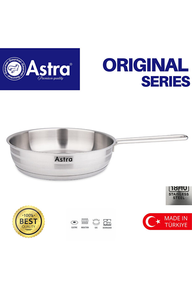 20cm Frypan 18/10 Stainless Steel | Triplex Capsule Bottom | Induction Compatible | Healthy Pan
