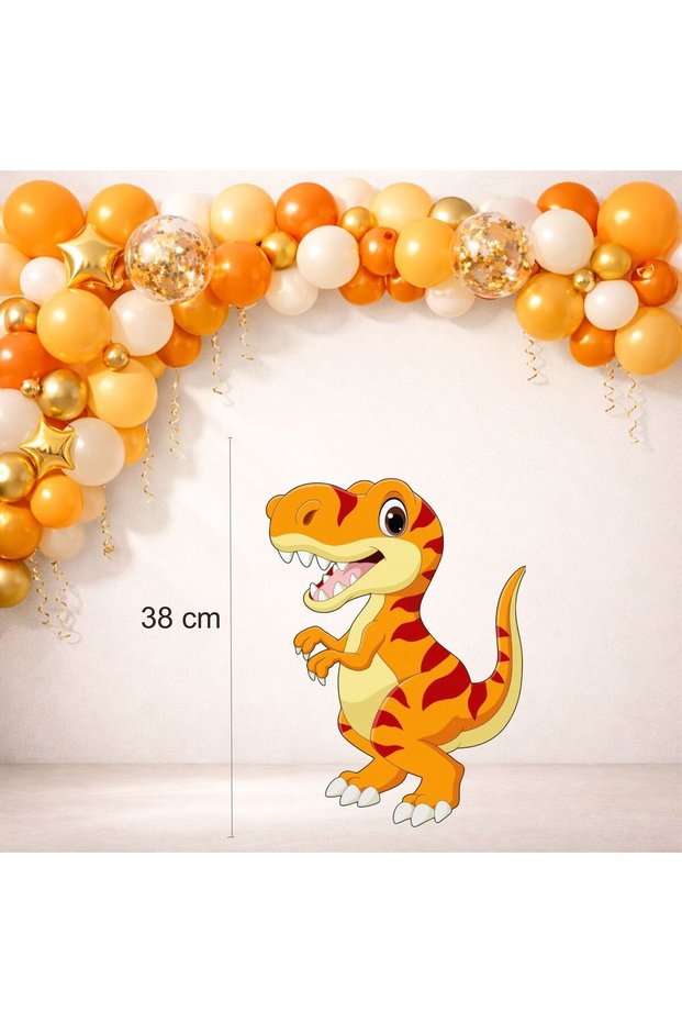 Orange Dinosaur Safari Themed Standing Board (38 cm) Birthday Decoration 300g Coated Paper