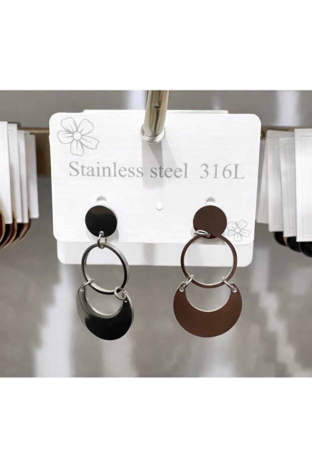Stainless Steel 316L Stainless Steel Silver Milky Way Dangle Earrings