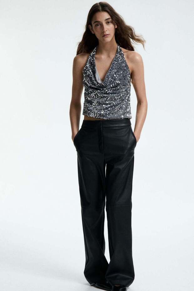 Sequined halterneck top - 1