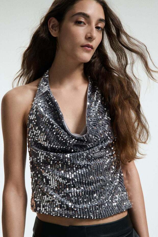 Sequined halterneck top - 2
