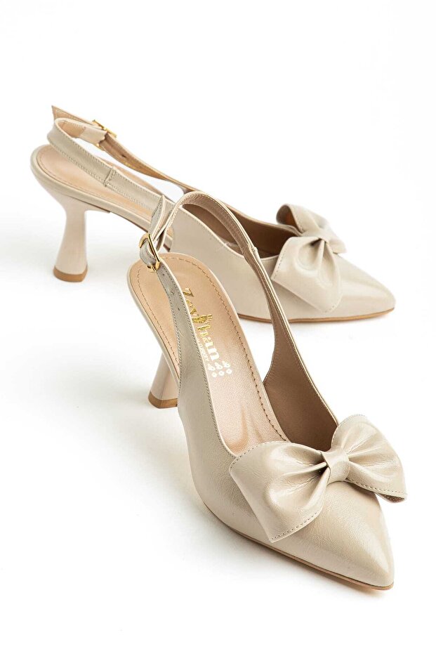 Women's 7 cm Heeled Bow-Tie Strap Closed-Front Pointed Toe Shoes