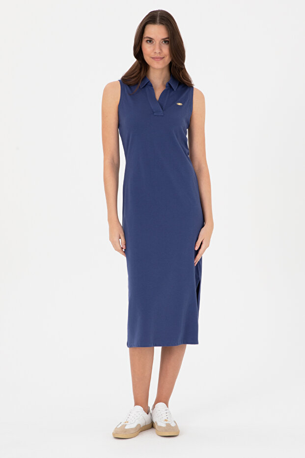 Women's Light Navy Blue Knitted Dress 50319996-Vr059