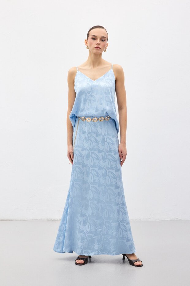 Fusta lungă Lior - Albastru - 5