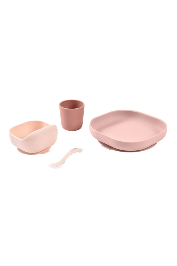 4-Piece Silicone Tableware Set Cotton Candy - 2