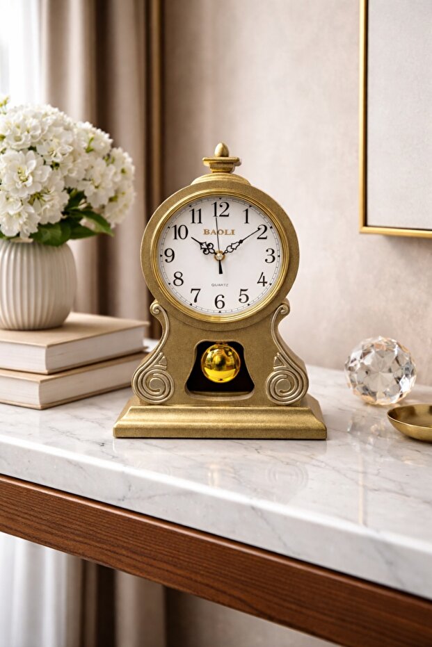Decorative Silent Table Clock with Pendulum - Orvante - 2