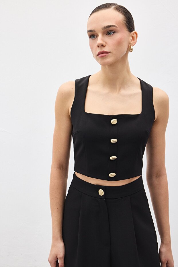 Lucy crop - Negru - 1
