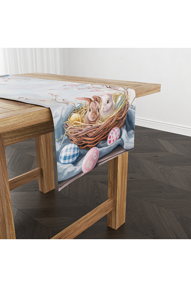 Digital Printed Runner - Rabbit Pattern - Easter - Happy Easter - 140X40 cm - 3