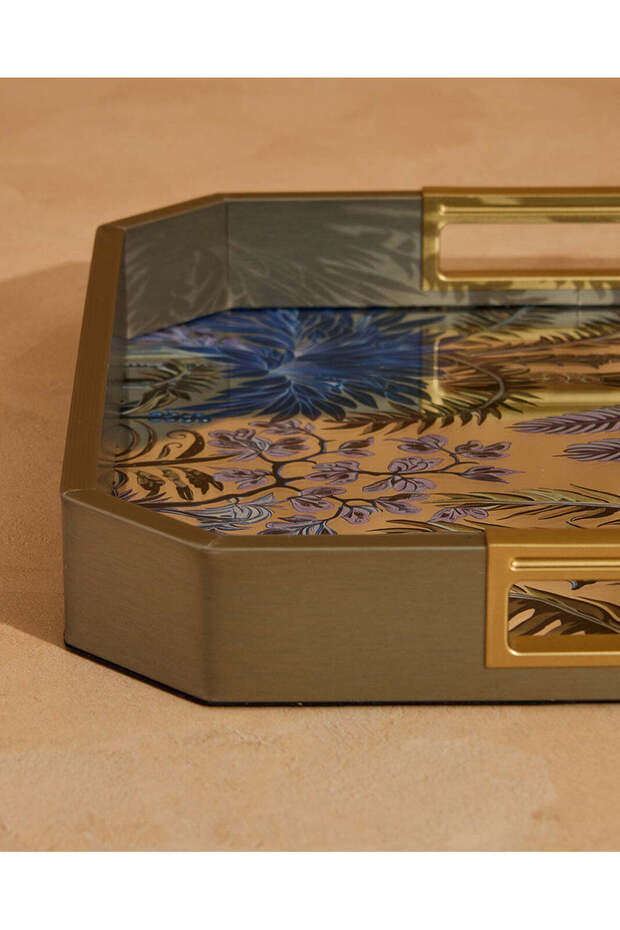 صينية مربعة مطبوع متعددة الألوان - 4