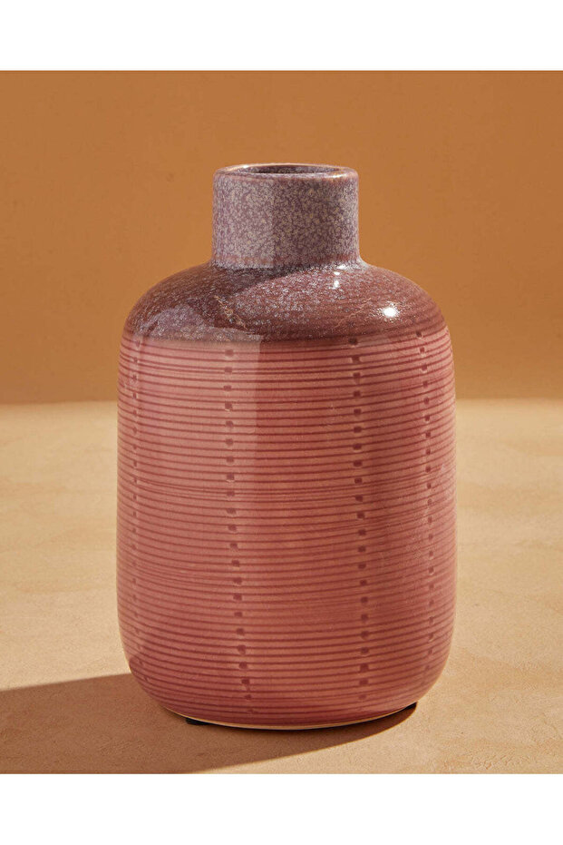 مزهرية سيراميك وردية اللون - 1