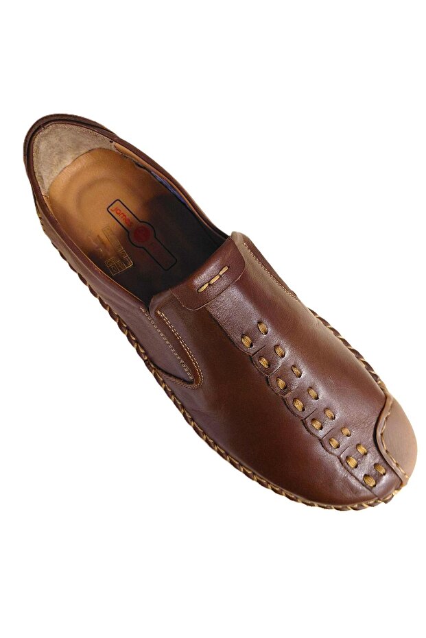 Jf-4622 Men's Genuine Nubuck Leather Hand Saddle Stitched Casual Laceless Shoes