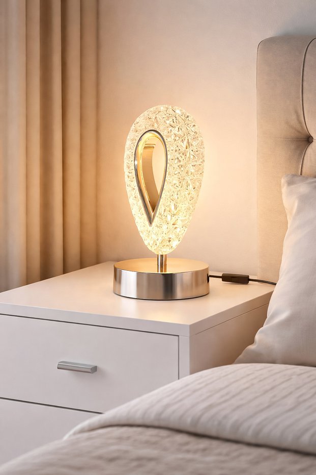 Arel Modern Table Lamp Energy Saving Decorative Led Lampshade (Daylight) Bedroom Study Room