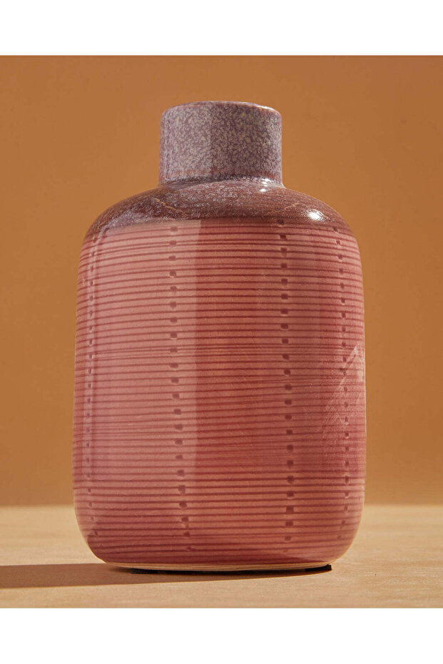 مزهرية سيراميك وردية اللون - 2