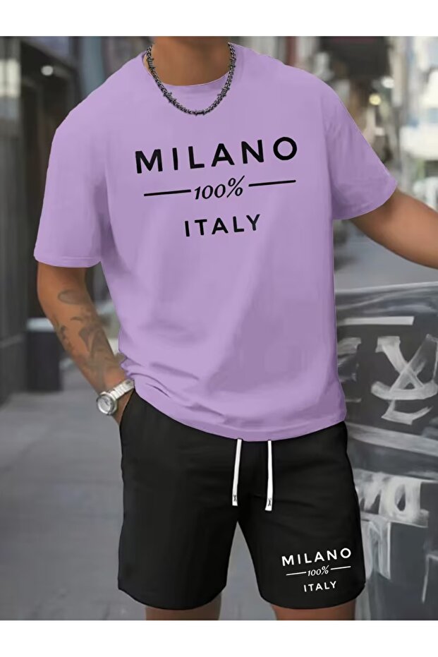 Tshirt and Shorts Set, Lace-Up Printed