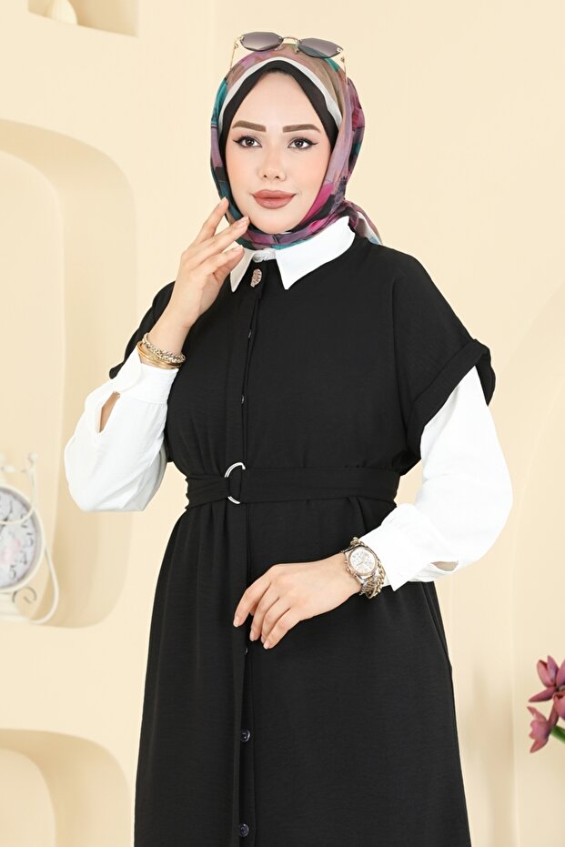 Belden Bağcıklı Gömlek Takım 3274HBS856-MS Siyah - 3