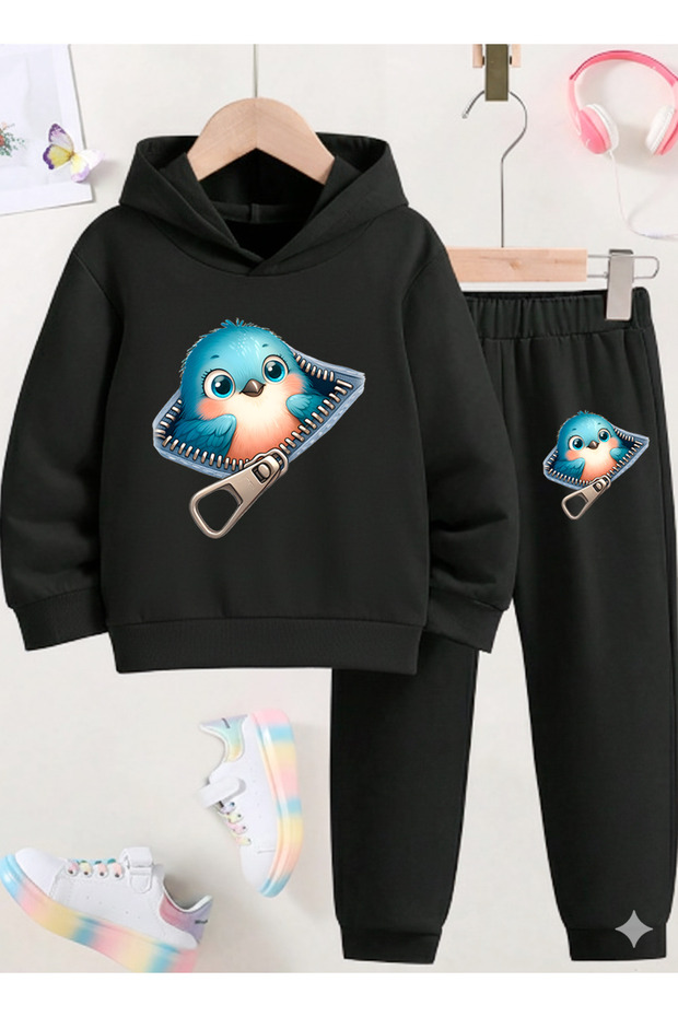 Girls' Tracksuit Set, 3-Thread Sha Brushed Inside Stretch Fabric